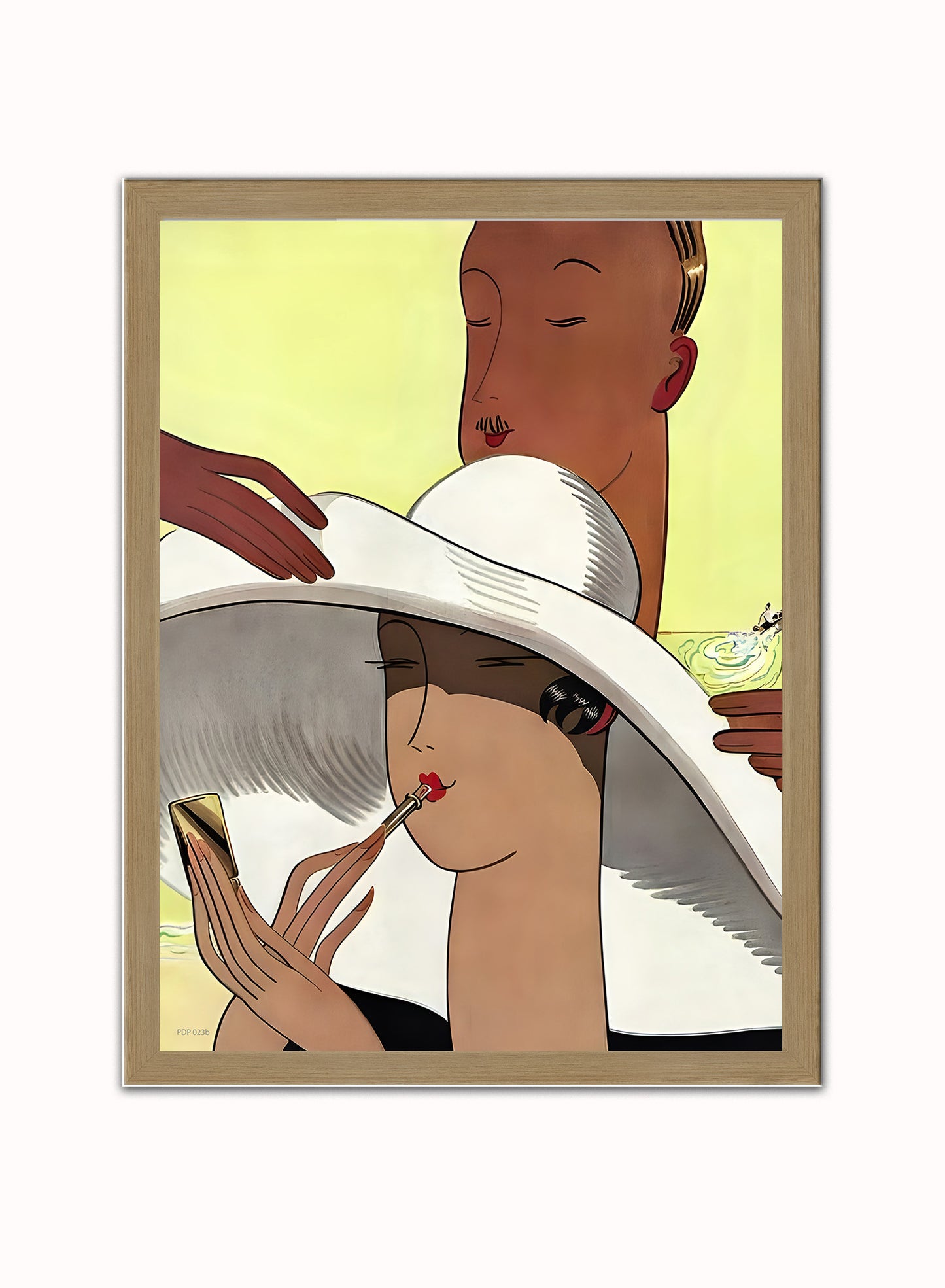 Marion Wildman , Fashion Vintage Art Wall Art Print 30x40cm Light Wood
