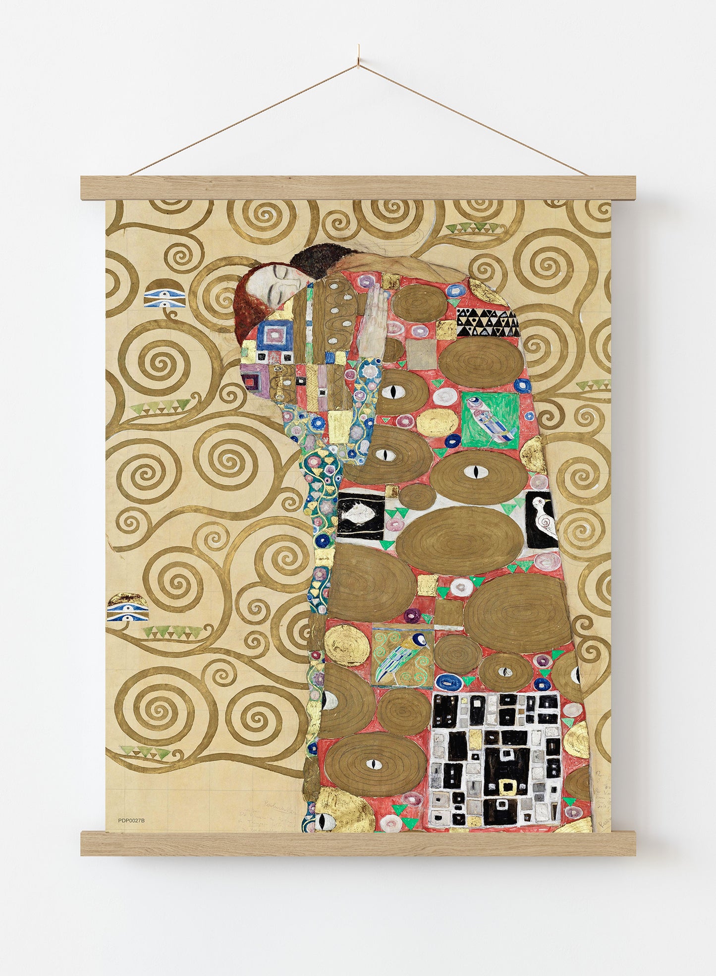 Gustav Klimt Fulfillment (Lovers)" or "The Embrace" Vintage Poster Vintage Poster Wall Art Print 30x40cm Hanger