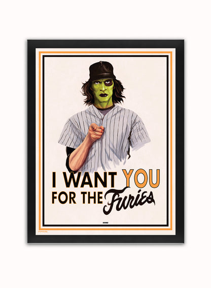 Warriors I Want YOU For The Furies Poster Vintage Poster Wall Art Print 30x40cm Black Frame