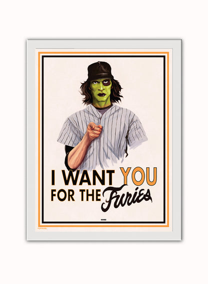 Warriors I Want YOU For The Furies Poster Vintage Poster Wall Art Print 30x40cm White Frame