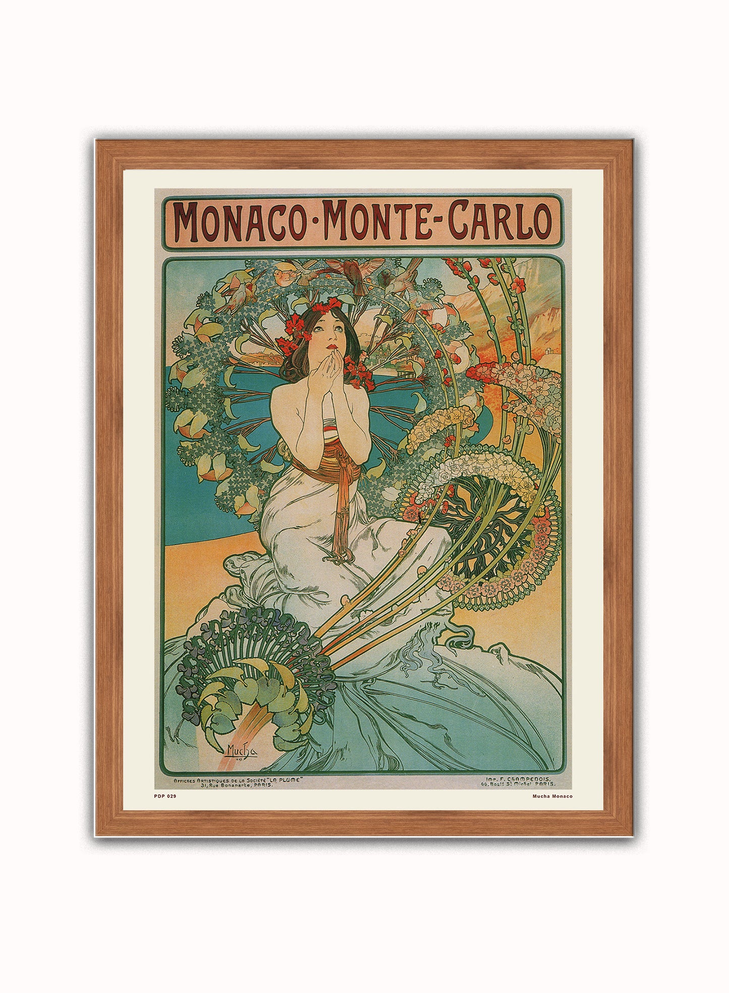Art nouveau Poster Art Print by Alphonse Mucha Monaco Poster Art Print Print – Alphonse Mucha Monaco Poster Art Print Vintage Poster Wall Art 30x40cm Dark Wood
