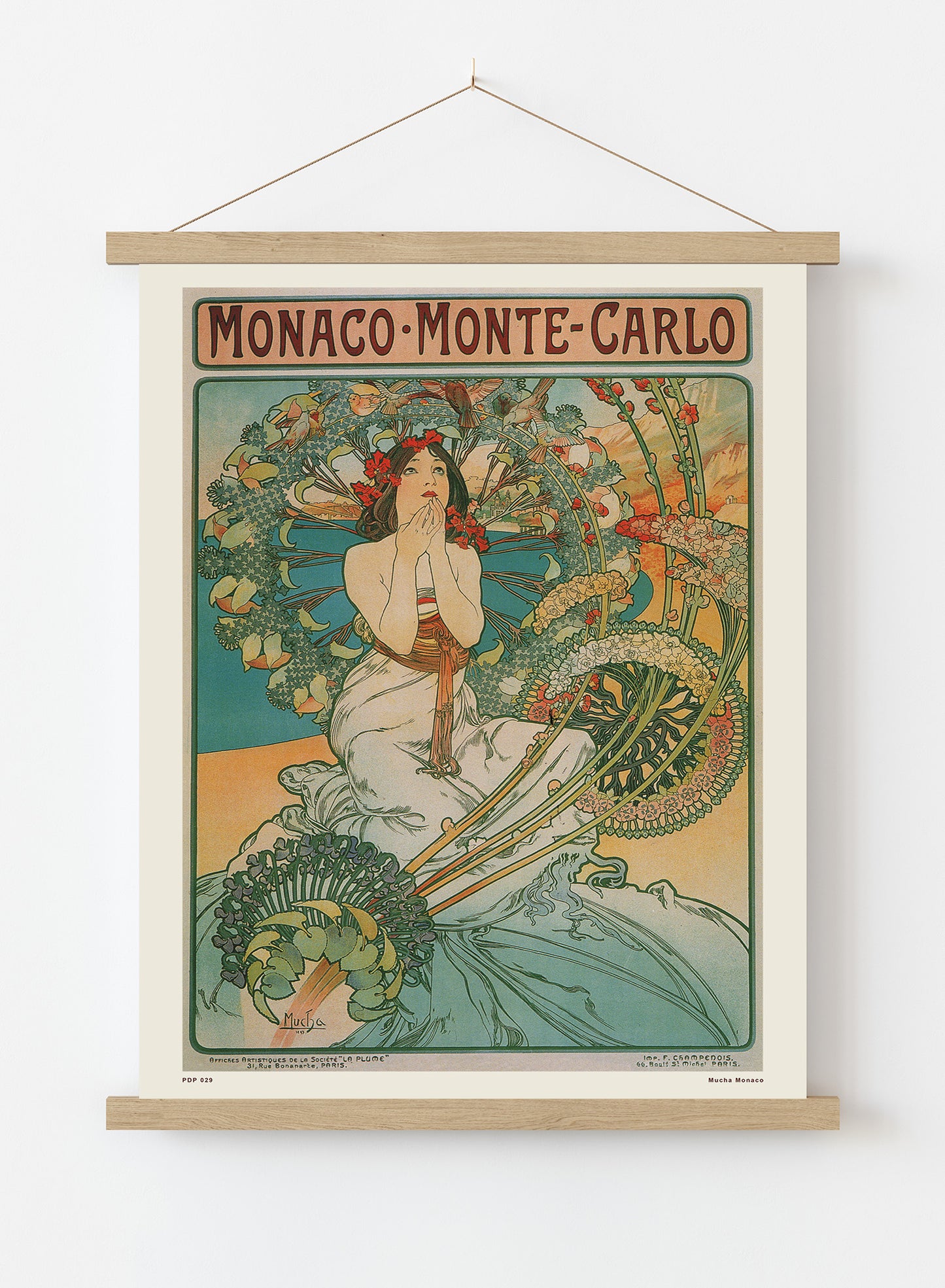 Art nouveau Poster Art Print by Alphonse Mucha Monaco Poster Art Print Print – Alphonse Mucha Monaco Poster Art Print Vintage Poster Wall Art 30x40cm Hanger
