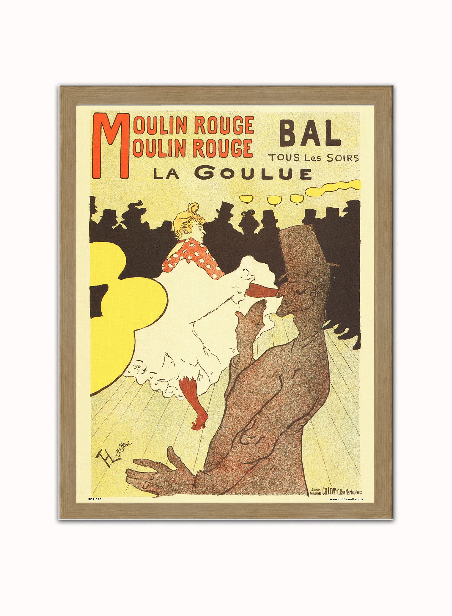 Art nouveau Poster Art Print by Henri de toulouse - Lautrec Moulin Rouge Poster Art Print Vintage Poster Wall Art Print 30x40cm Light Wood