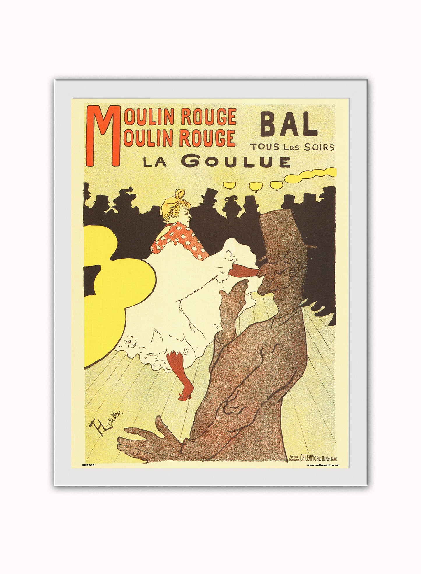 Art nouveau Poster Art Print by Henri de toulouse - Lautrec Moulin Rouge Poster Art Print Vintage Poster Wall Art Print 30x40cm White Frame