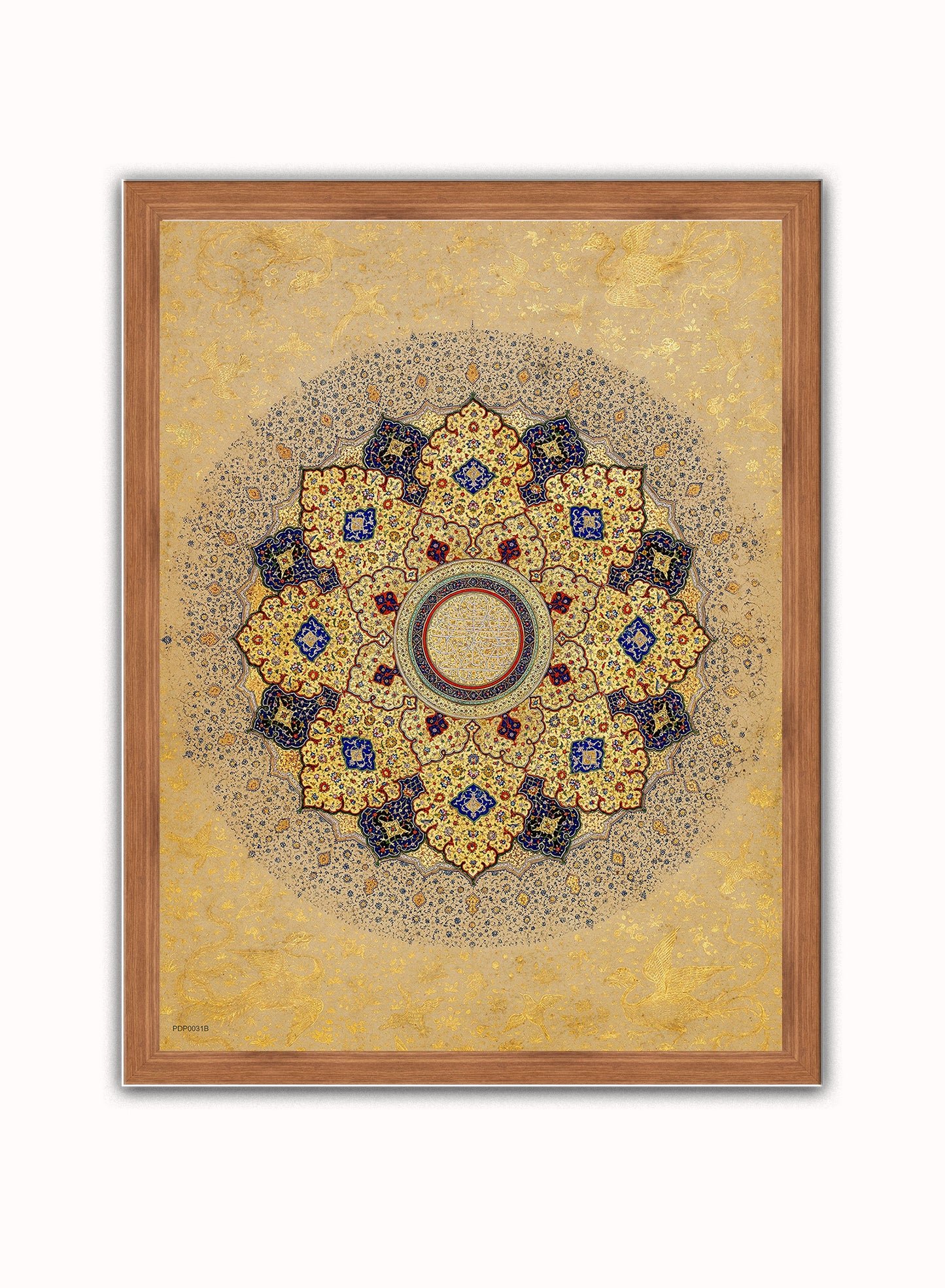 Mandala Rosette (shamsa) Shah Jahan Vintage Poster Vintage Poster Wall Art Print 30x40cm Dark Wood