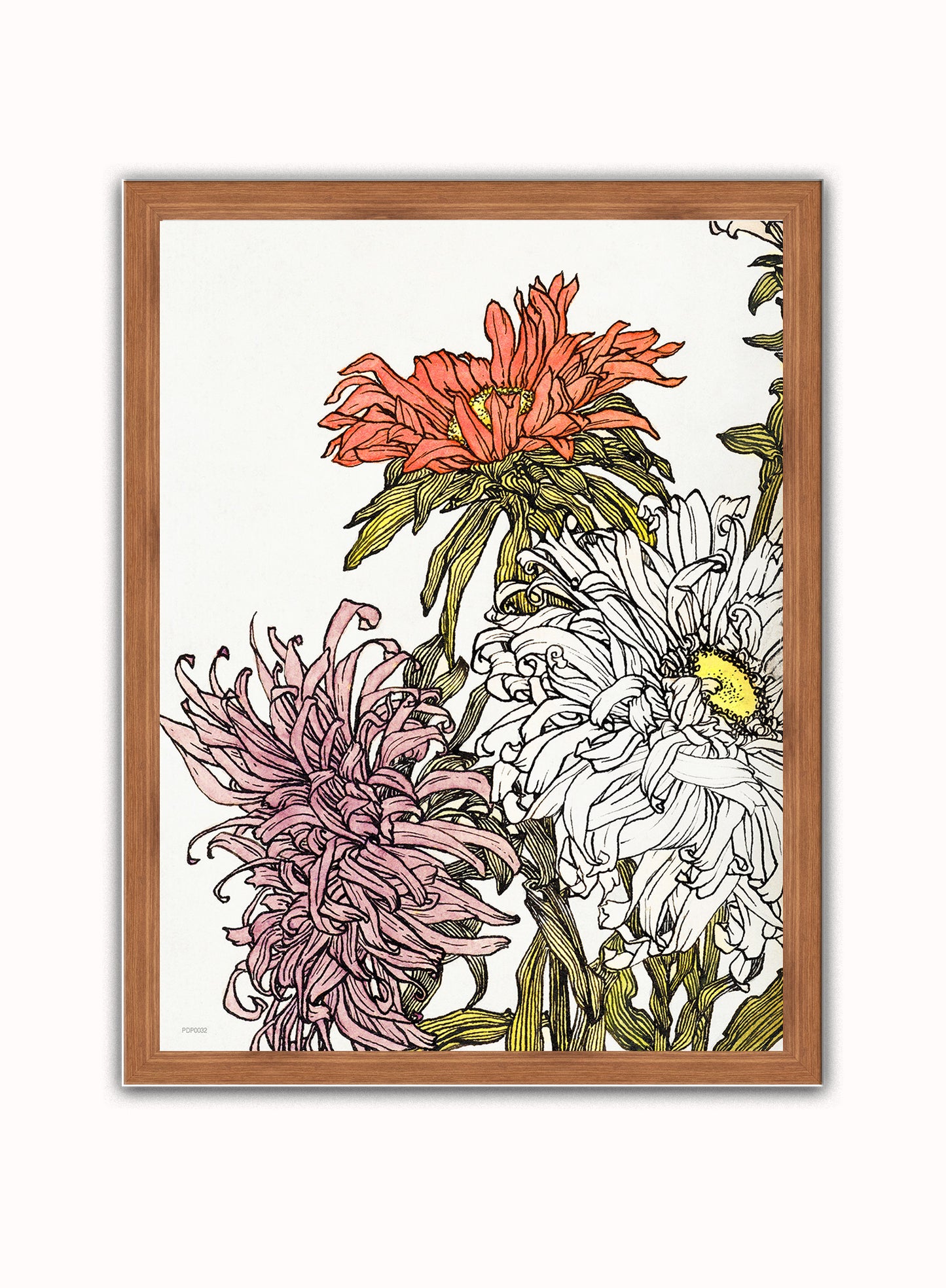 Botanical Art Print Print – Julie de Graag Botanical Wall Art 30x40cm Dark Wood