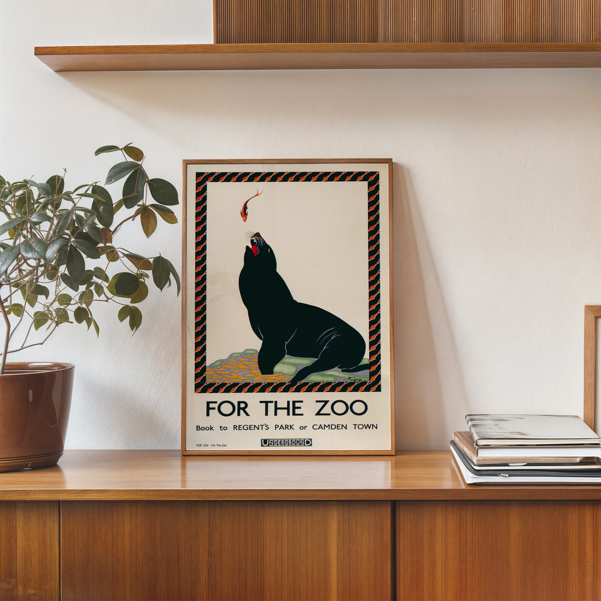 For the Zoo London Underground Vintage Railway Poster Art Print 40x30cm