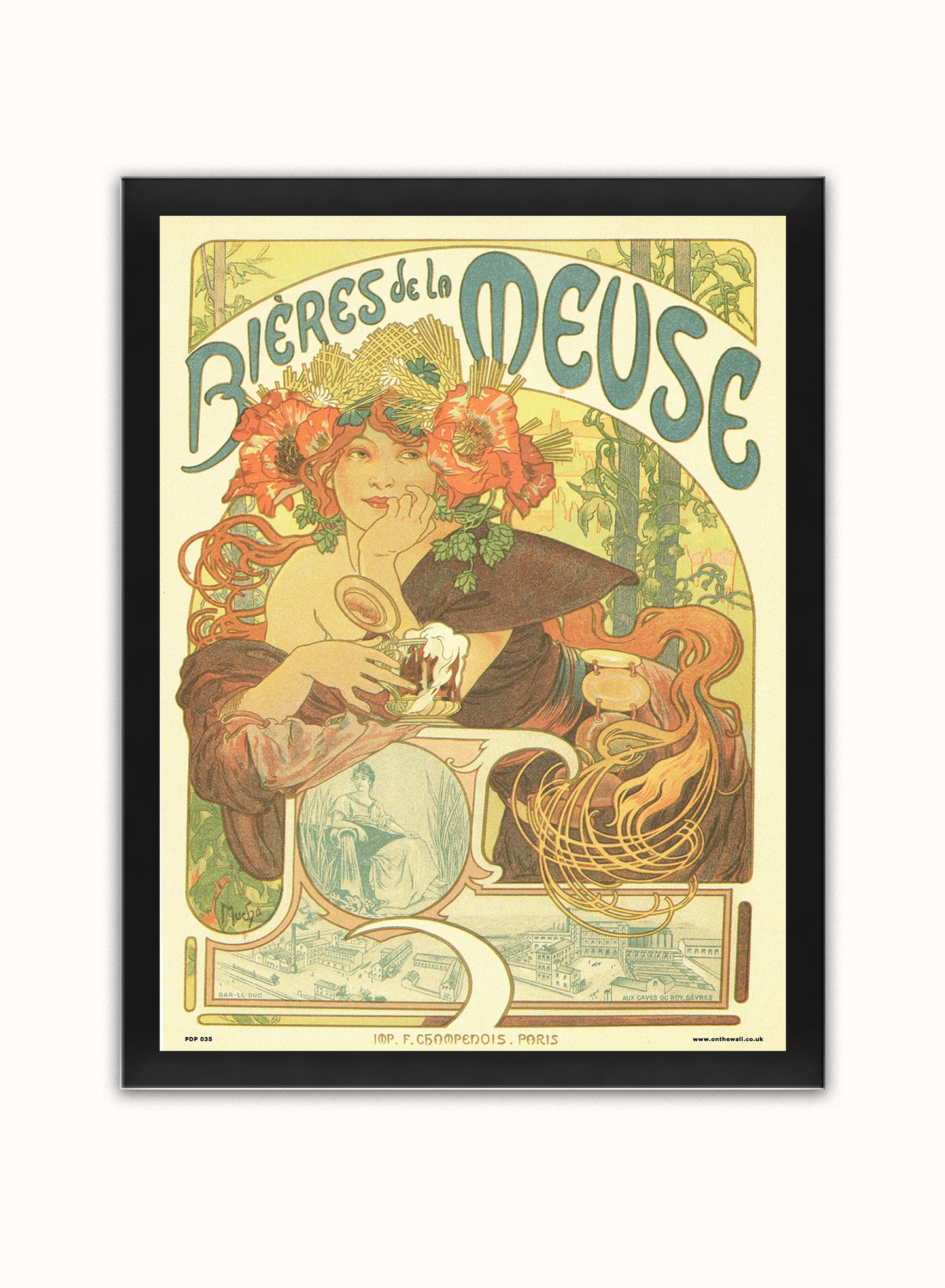 Art nouveau by Alphonse Mucha bieres de la meuse Poster Art Print Print – Alphonse Mucha bieres de la meuse Poster Art Print Vintage Poster Wall Art 30x40cm Black Frame