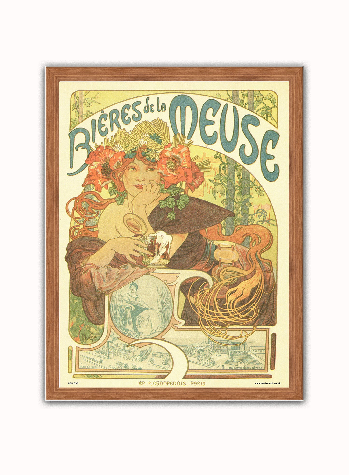 Art nouveau by Alphonse Mucha bieres de la meuse Poster Art Print Print – Alphonse Mucha bieres de la meuse Poster Art Print Vintage Poster Wall Art 30x40cm Dark Wood