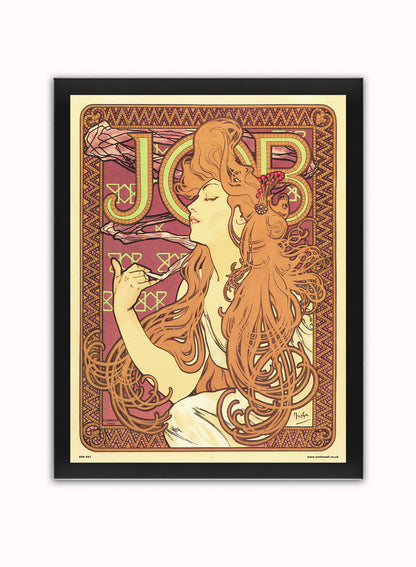 Art nouveau by Alphonse Mucha - Job Poster Art Print Vintage Poster Wall Art Print 30x40cm Black Frame