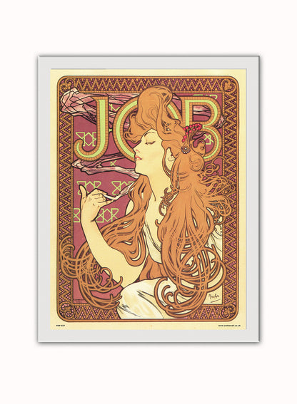 Art nouveau by Alphonse Mucha - Job Poster Art Print Vintage Poster Wall Art Print 30x40cm White Frame