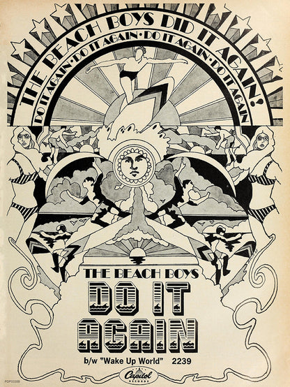 The Beach Boys "Do It Again" Advertisement 1968 Poster Art Print 30x40m