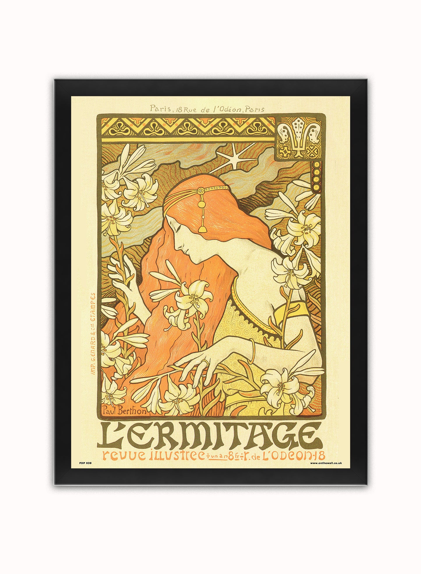 Art nouveau by Paul Berthon Lermitage Poster Art Print Print – Paul Berthon Lermitage Poster Art Print Vintage Poster Wall Art 30x40cm Black Frame