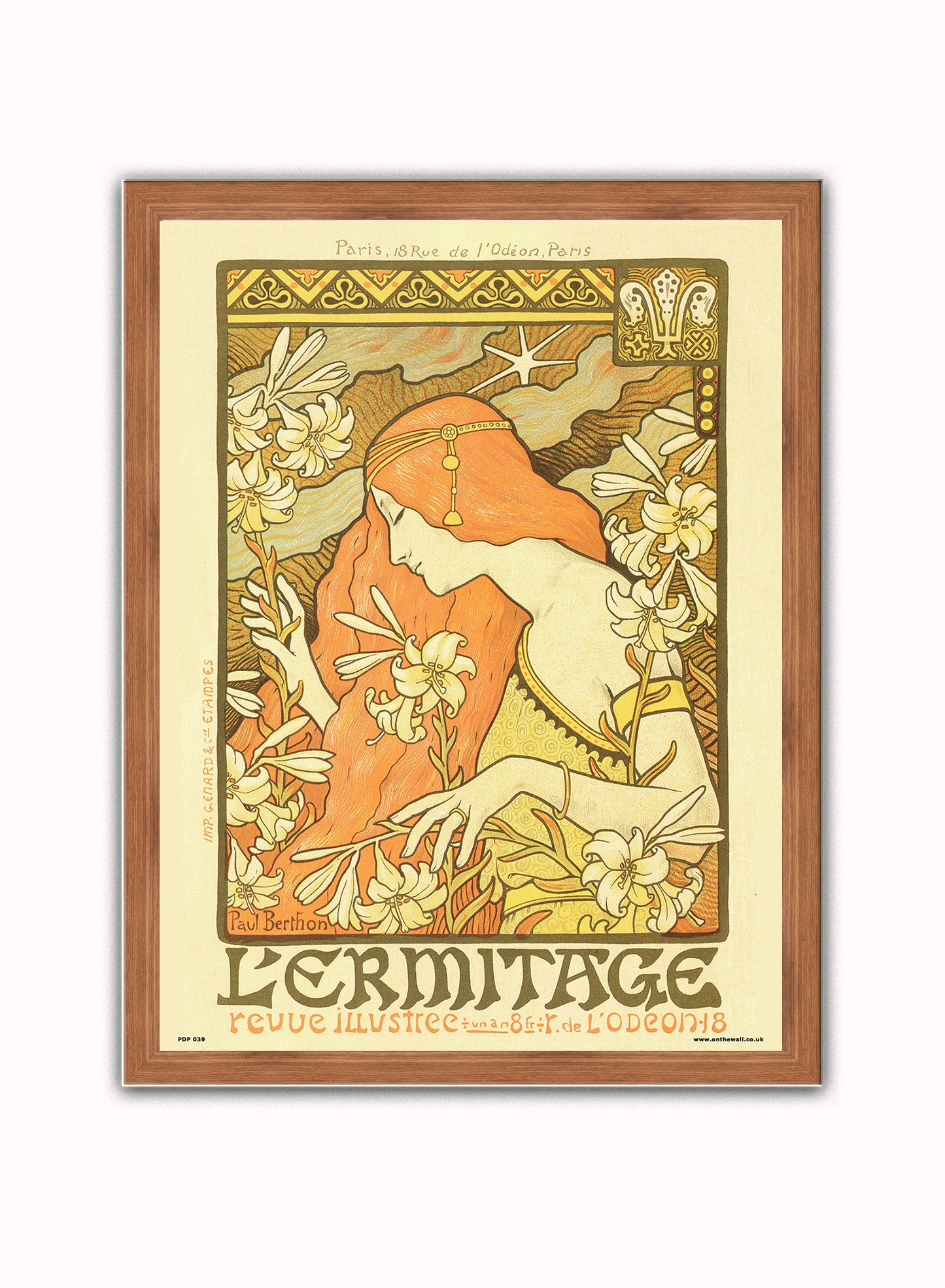 Art nouveau by Paul Berthon Lermitage Poster Art Print Print – Paul Berthon Lermitage Poster Art Print Vintage Poster Wall Art 30x40cm Dark Wood