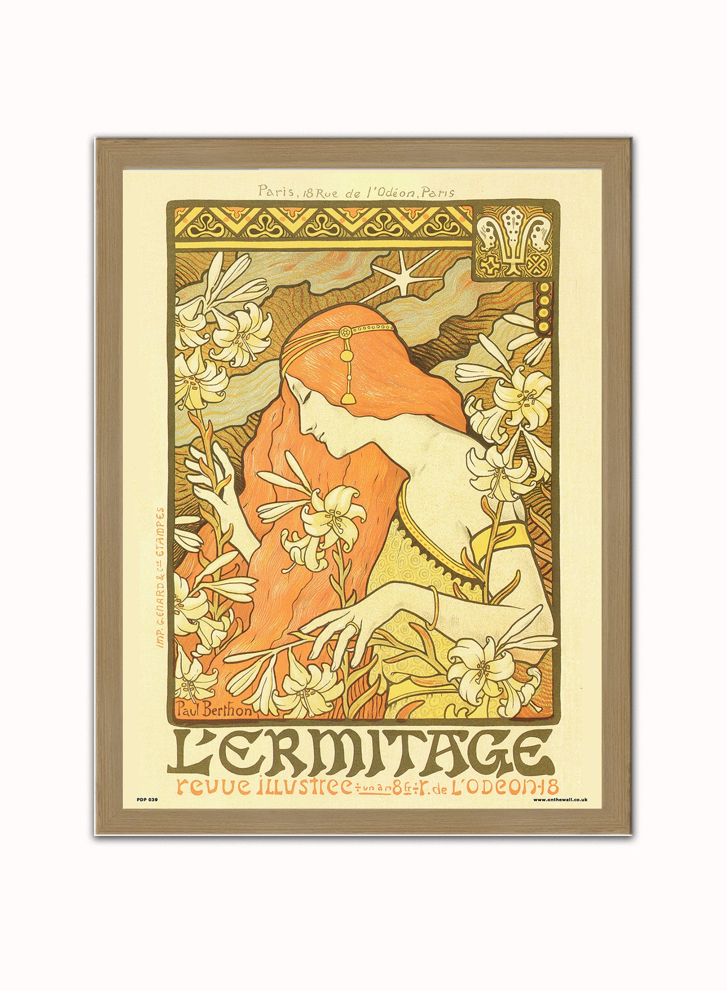 Art nouveau by Paul Berthon Lermitage Poster Art Print Print – Paul Berthon Lermitage Poster Art Print Vintage Poster Wall Art 30x40cm Light Wood