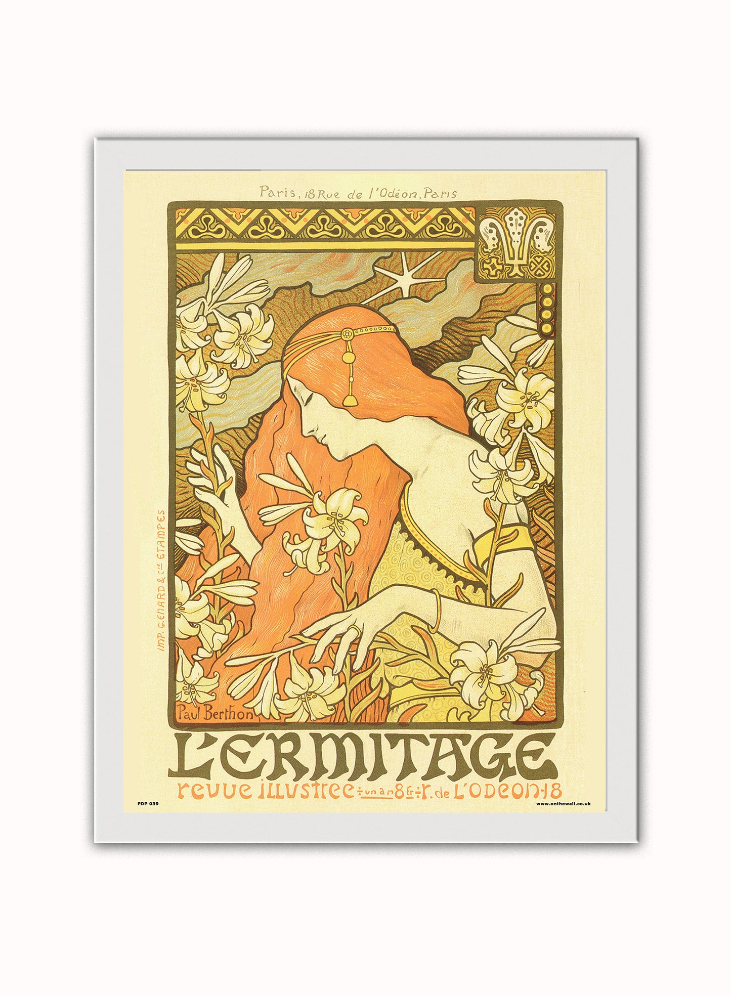 Art nouveau by Paul Berthon Lermitage Poster Art Print Print – Paul Berthon Lermitage Poster Art Print Vintage Poster Wall Art 30x40cm White Frame