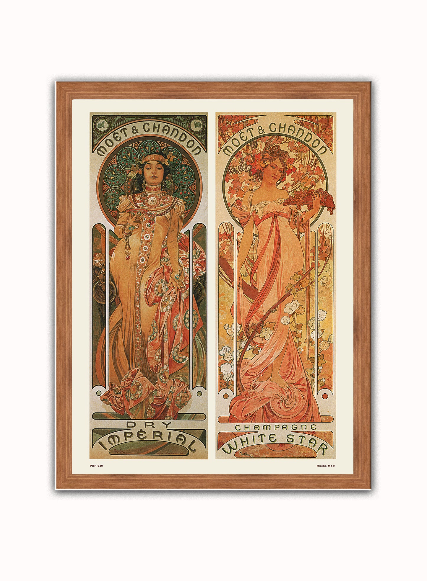 Art nouveau Poster Art Print by Alphonse Mucha Moet Poster Art Print Print – Alphonse Mucha Moet Poster Art Print Vintage Poster Wall Art 30x40cm Dark Wood