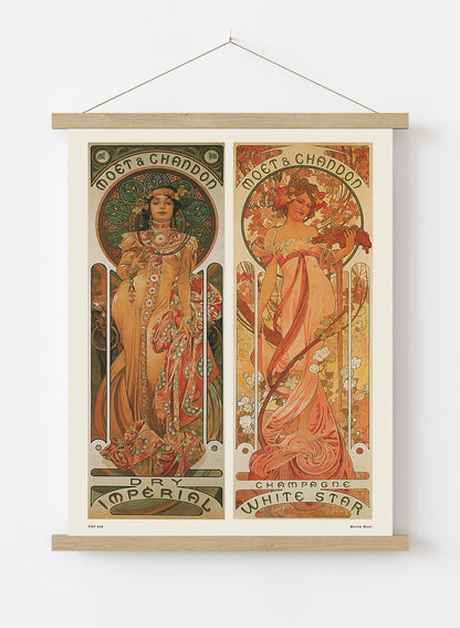Art nouveau Poster Art Print by Alphonse Mucha Moet Poster Art Print Print – Alphonse Mucha Moet Poster Art Print Vintage Poster Wall Art 30x40cm Hanger