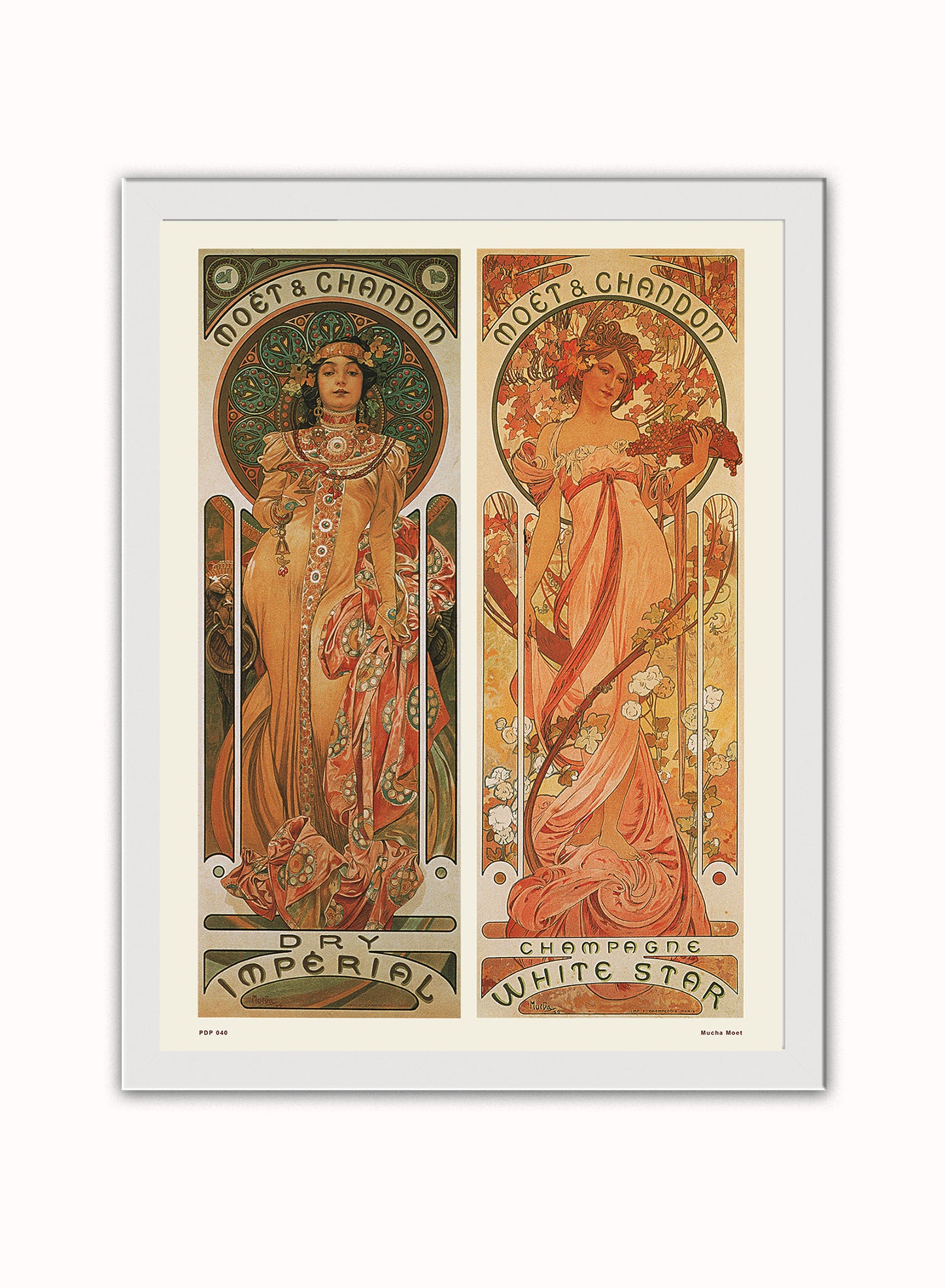 Art nouveau Poster Art Print by Alphonse Mucha Moet Poster Art Print Print – Alphonse Mucha Moet Poster Art Print Vintage Poster Wall Art 30x40cm White Frame