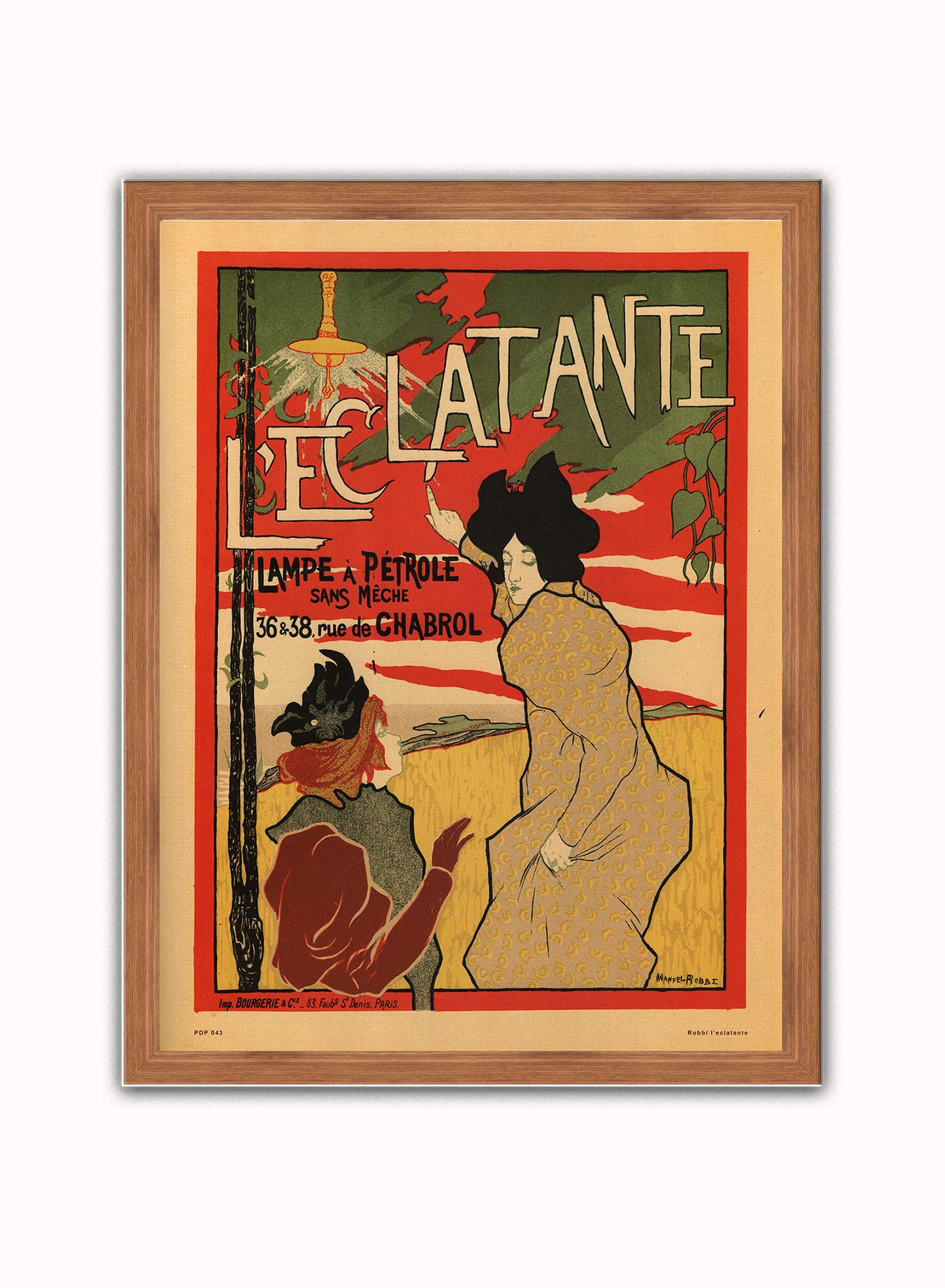 Art nouveau Poster Art Print l'eclatante Poster Art Print Vintage Poster Wall Art Print 30x40cm Dark Wood