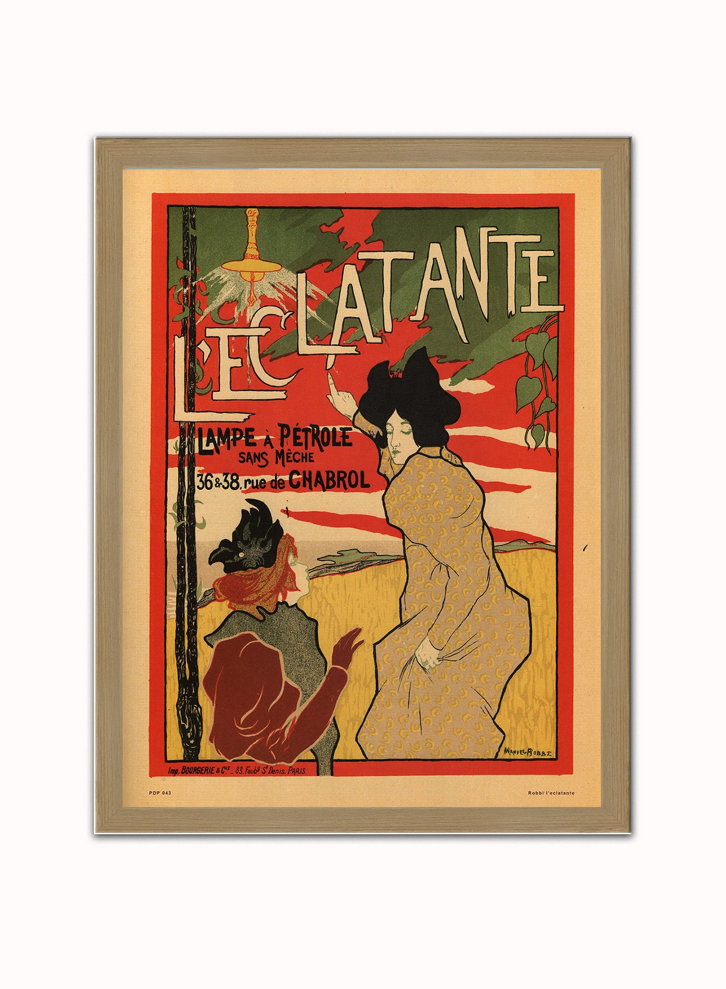 Art nouveau Poster Art Print l'eclatante Poster Art Print Vintage Poster Wall Art Print 30x40cm Light Wood