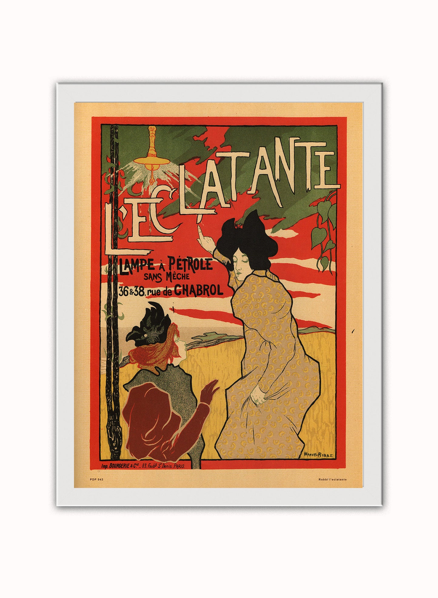 Art nouveau Poster Art Print l'eclatante Poster Art Print Vintage Poster Wall Art Print 30x40cm White Frame