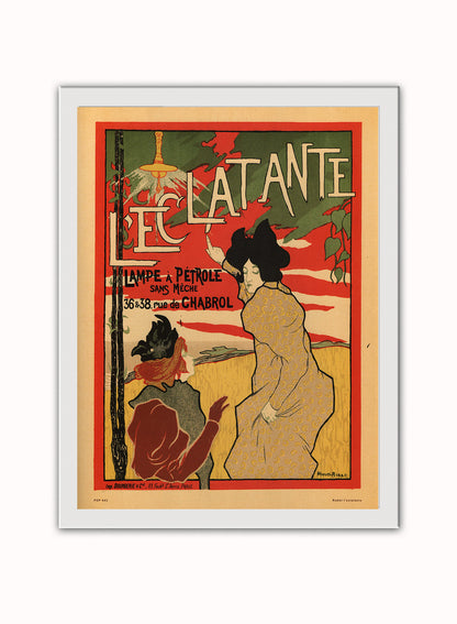 Art nouveau Poster Art Print l'eclatante Poster Art Print Vintage Poster Wall Art Print 30x40cm White Frame