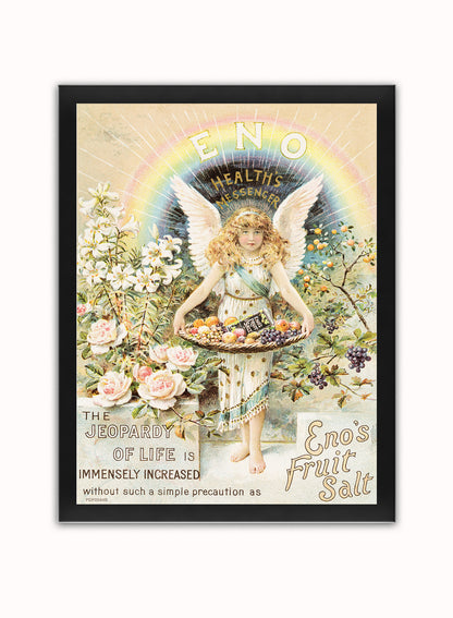 Vintage advertising print for "Eno's Fruit Salt" Art Print Vintage Art Wall Art Print 30x40cm Black Frame