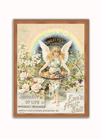 Vintage advertising print for "Eno's Fruit Salt" Art Print Vintage Art Wall Art Print 30x40cm Dark Wood