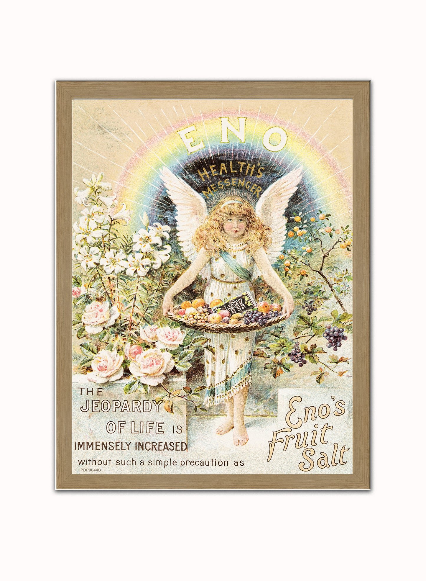 Vintage advertising print for "Eno's Fruit Salt" Art Print Vintage Art Wall Art Print 30x40cm Light Wood
