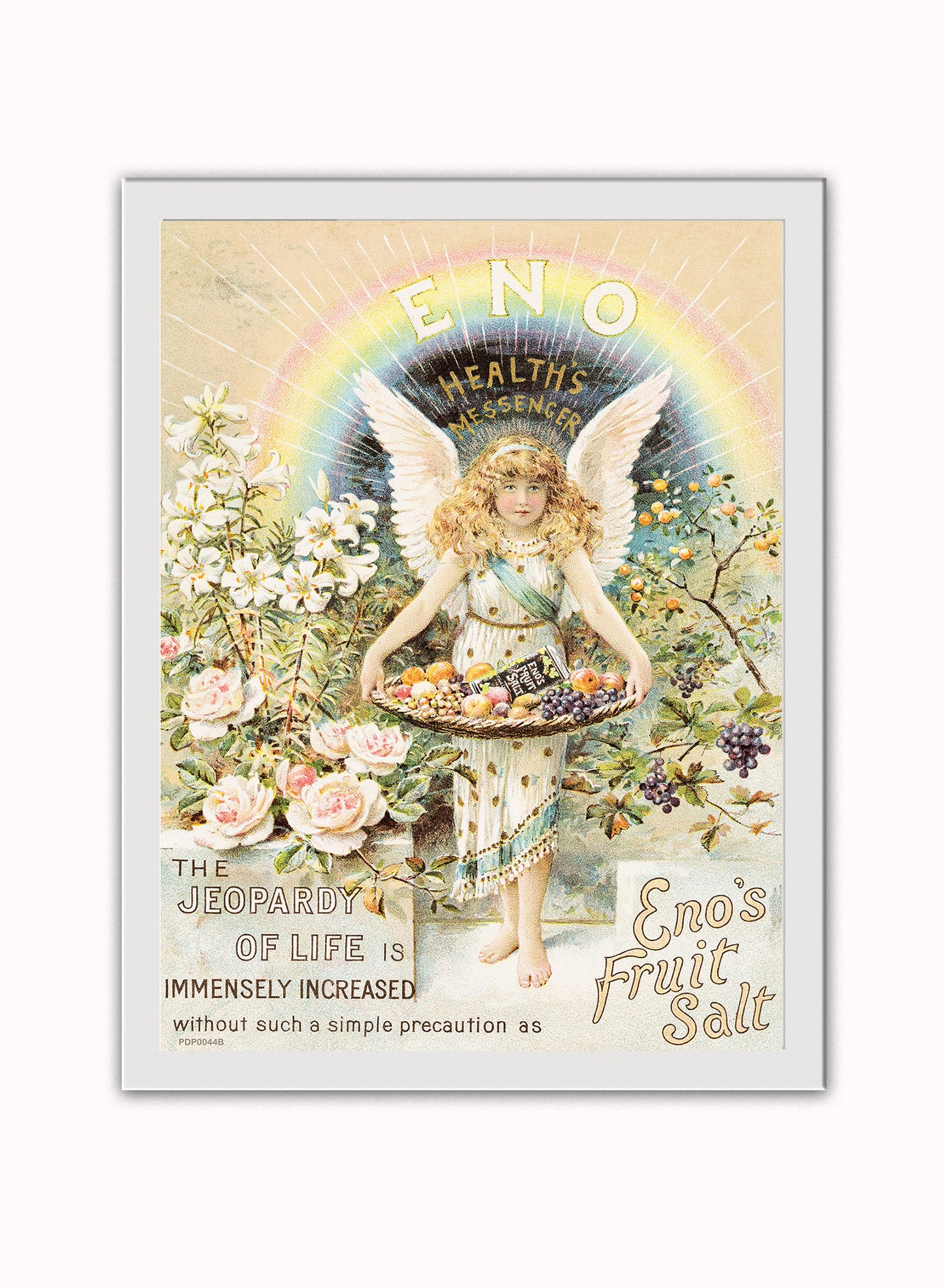 Vintage advertising print for "Eno's Fruit Salt" Art Print Vintage Art Wall Art Print 30x40cm White Frame
