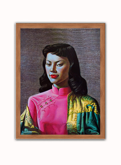 Vladimir Tretchikoff Miss Wong Art Print Poster Vintage Poster Wall Art Print 30x40cm Dark Wood