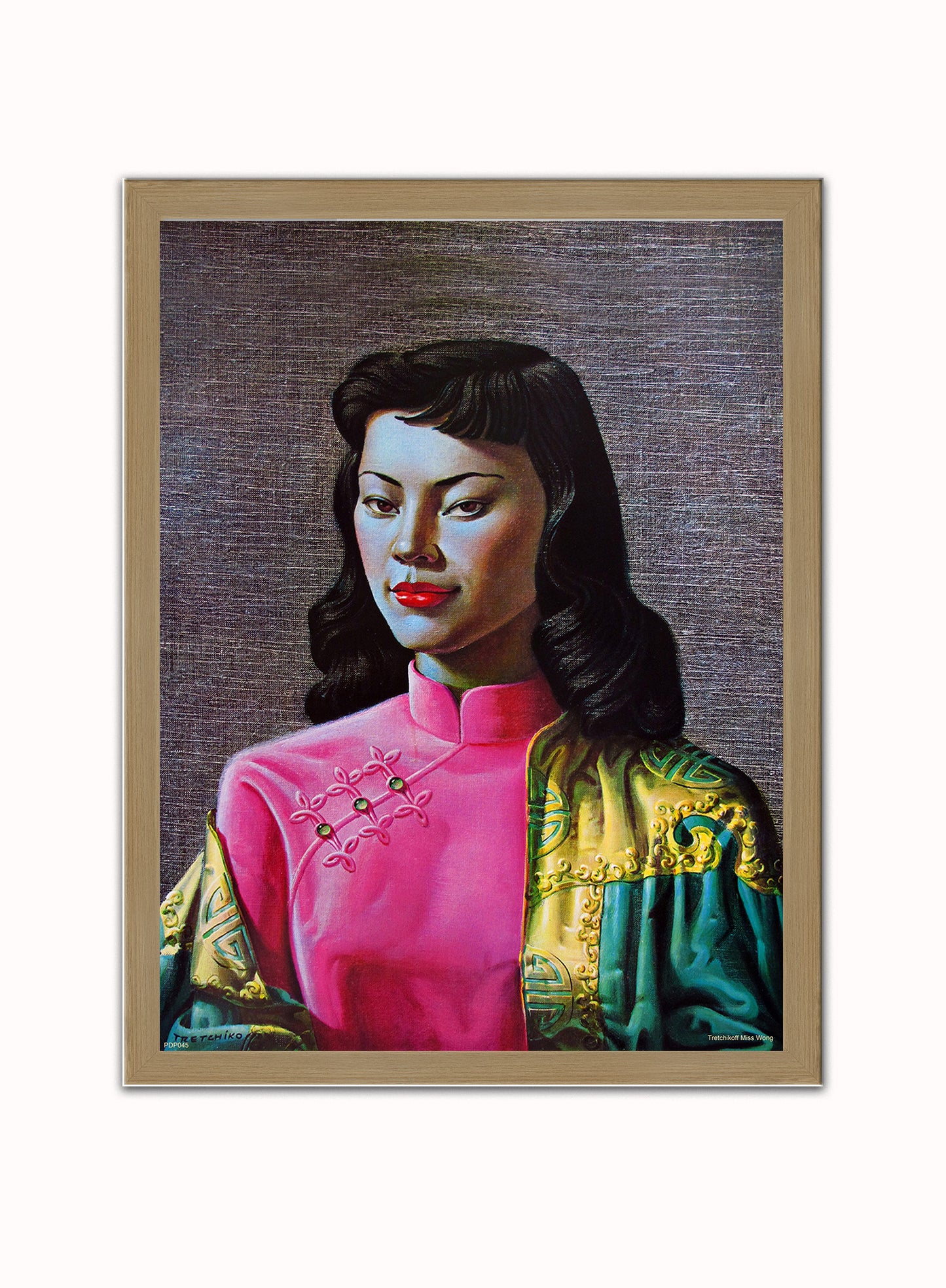 Vladimir Tretchikoff Miss Wong Art Print Poster Vintage Poster Wall Art Print 30x40cm Light Wood