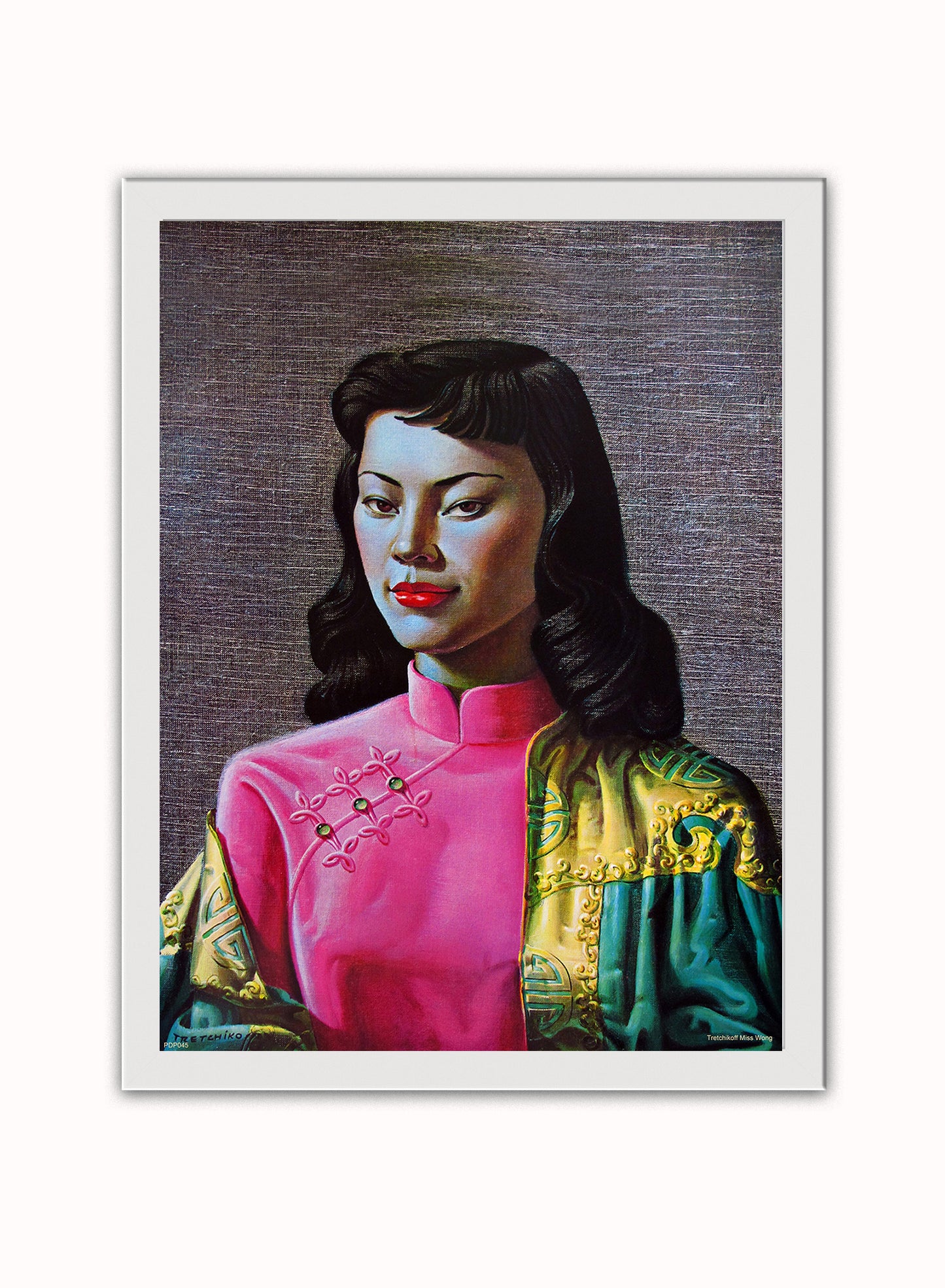 Vladimir Tretchikoff Miss Wong Art Print Poster Vintage Poster Wall Art Print 30x40cm White Frame