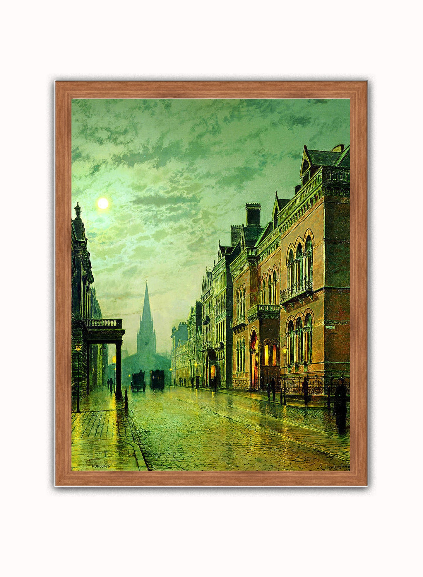 Leeds Park Row by John Atkinson Grimshaw Print – John Atkinson Grimshaw Vintage Art Wall Art 30x40cm Dark Wood