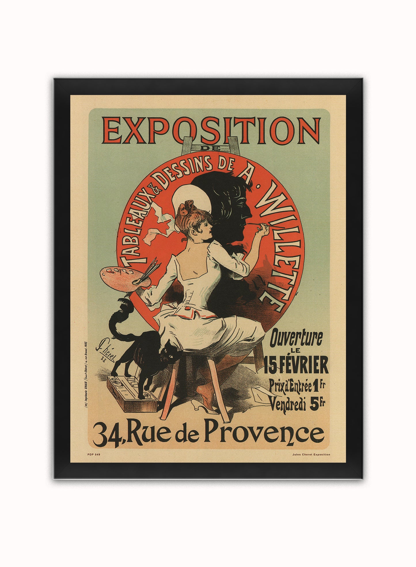 Art nouveau Poster Art Print by Jules Cheret Exposition Poster Art Print Print – Jules Cheret Exposition Poster Art Print Vintage Poster Wall Art 30x40cm Black Frame