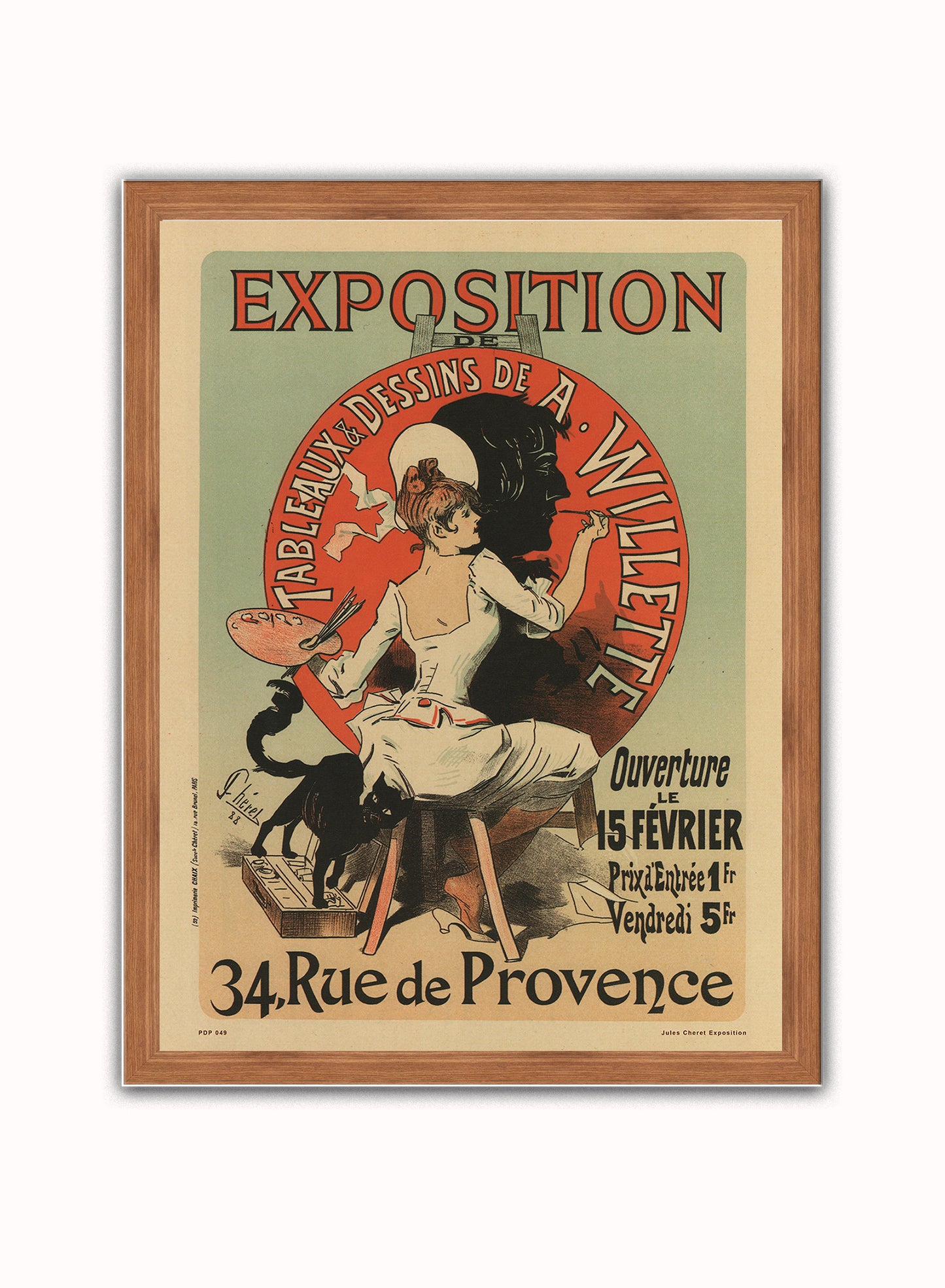 Art nouveau Poster Art Print by Jules Cheret Exposition Poster Art Print Print – Jules Cheret Exposition Poster Art Print Vintage Poster Wall Art 30x40cm Dark Wood
