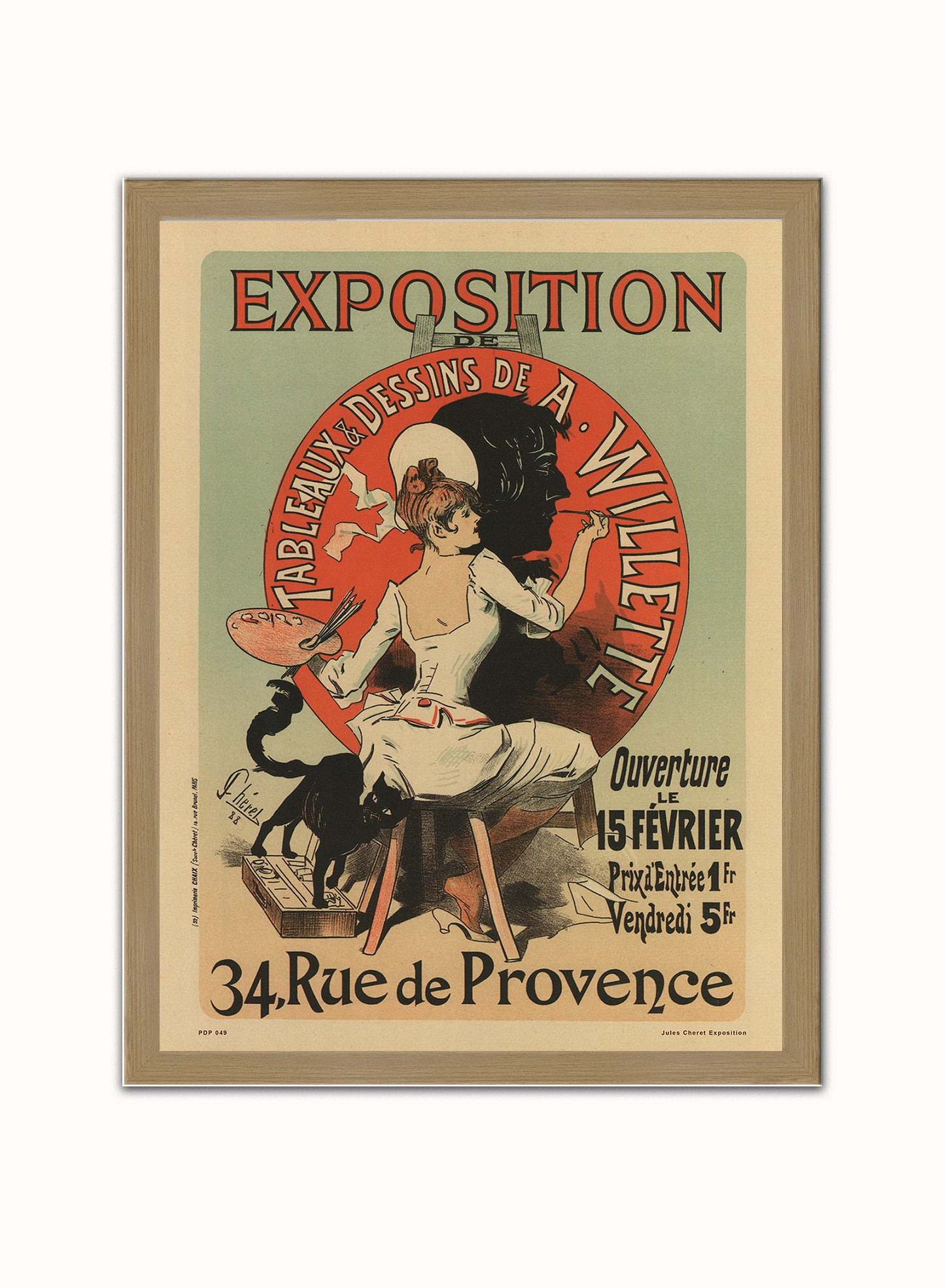 Art nouveau Poster Art Print by Jules Cheret Exposition Poster Art Print Print – Jules Cheret Exposition Poster Art Print Vintage Poster Wall Art 30x40cm Light Wood