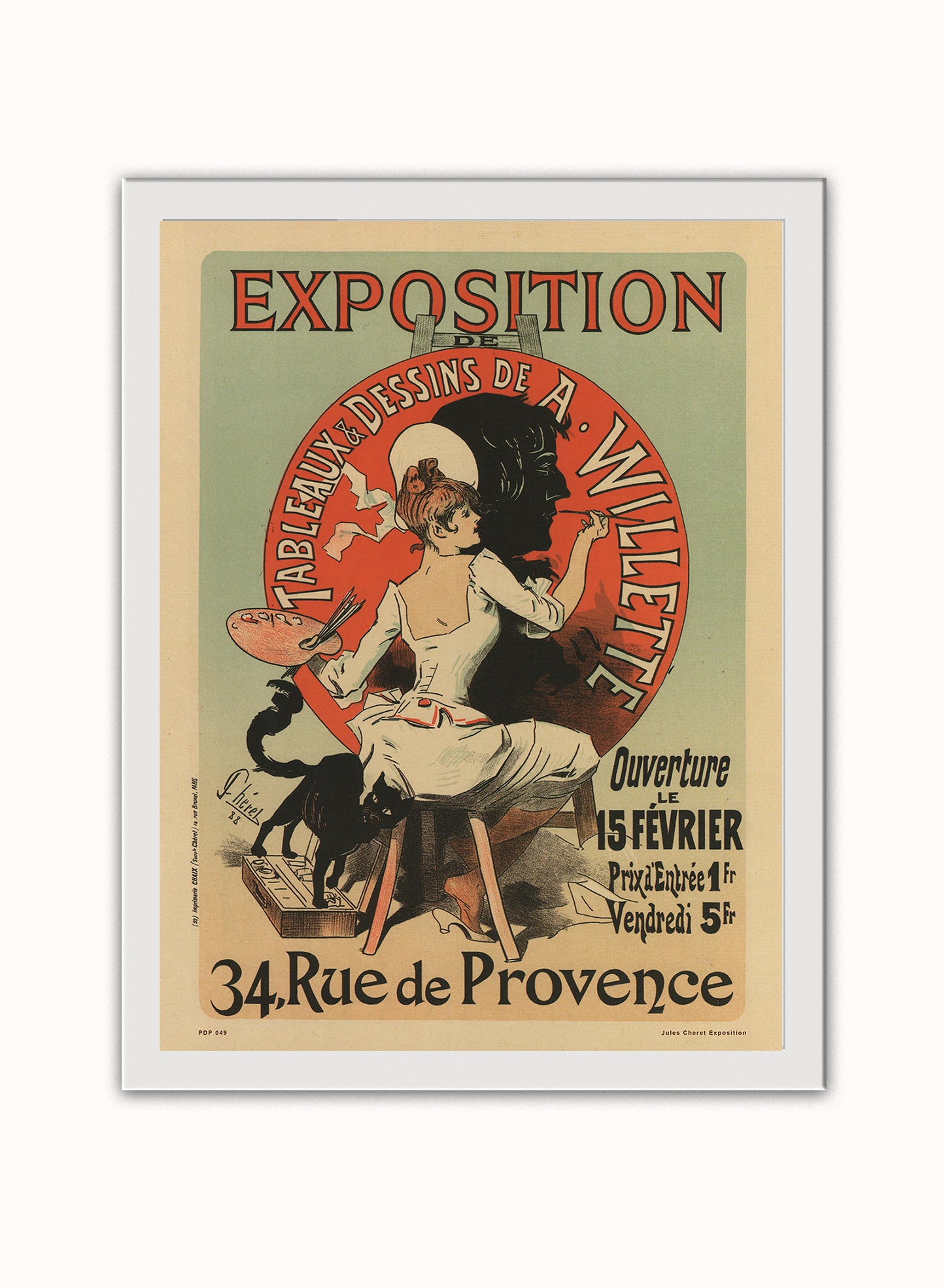 Art nouveau Poster Art Print by Jules Cheret Exposition Poster Art Print Print – Jules Cheret Exposition Poster Art Print Vintage Poster Wall Art 30x40cm White Frame