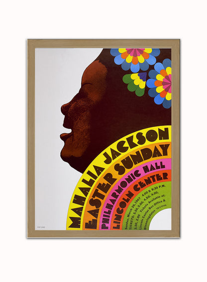 Mahalia Jackson Concert Poster Advertisement Poster Art Print 30x40m Vintage Poster Wall Art Print Light Wood
