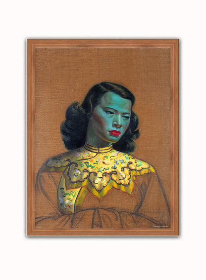 Vladimir Tretchikoff Chiniese Girl Art Print Poster Vintage Poster Wall Art Print 30x40cm Dark Wood