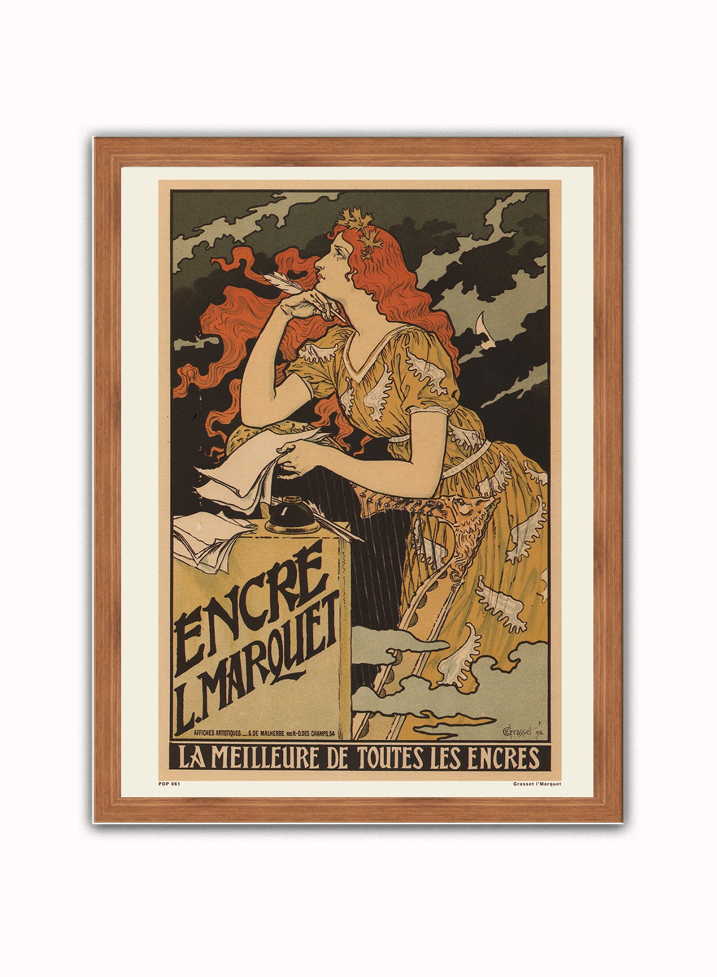Art nouveau Poster Art Print by Grassetl' Marquet Poster Art Print Print – Grassetl' Marquet Poster Art Print Vintage Poster Wall Art 30x40cm Dark Wood