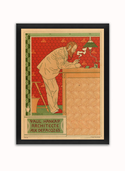 Art nouveau Poster Art Print by Crespin Paul Hankar Poster Art Print Print – Crespin Paul Hankar Poster Art Print Vintage Poster Wall Art 30x40cm Black Frame