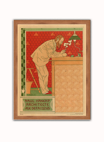Art nouveau Poster Art Print by Crespin Paul Hankar Poster Art Print Print – Crespin Paul Hankar Poster Art Print Vintage Poster Wall Art 30x40cm Dark Wood