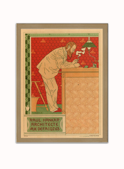 Art nouveau Poster Art Print by Crespin Paul Hankar Poster Art Print Print – Crespin Paul Hankar Poster Art Print Vintage Poster Wall Art 30x40cm Light Wood