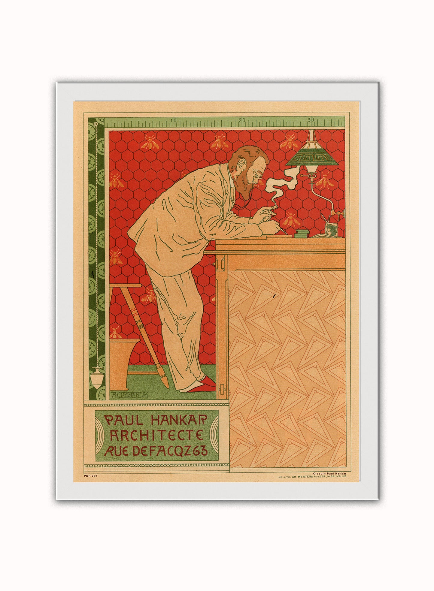 Art nouveau Poster Art Print by Crespin Paul Hankar Poster Art Print Print – Crespin Paul Hankar Poster Art Print Vintage Poster Wall Art 30x40cm White Frame