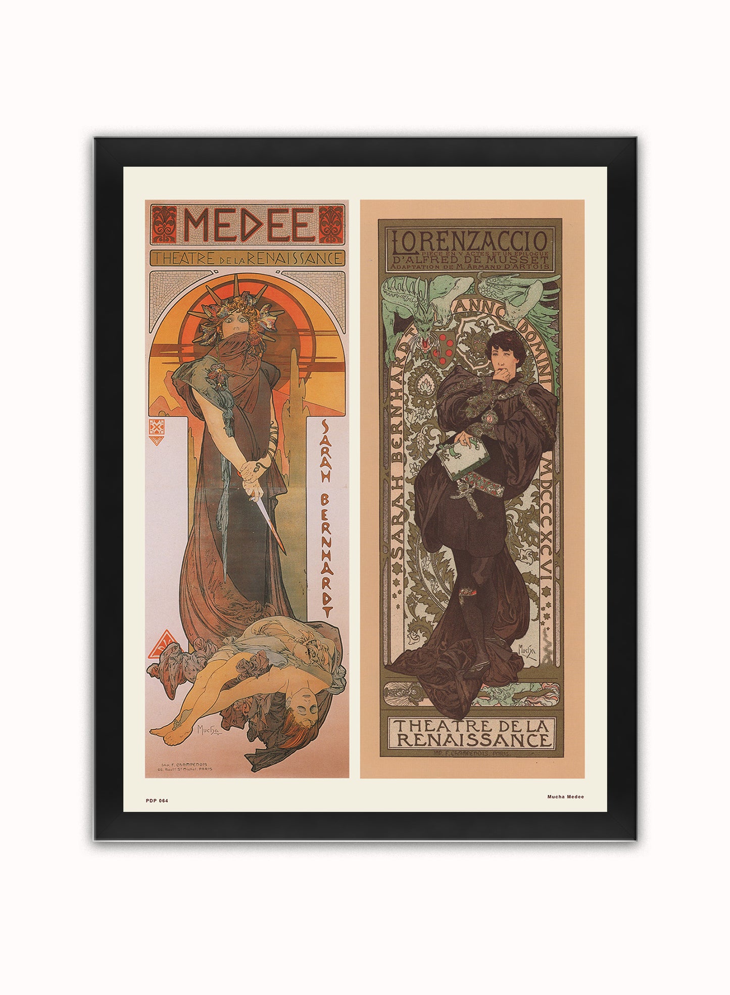 Art nouveau Poster Art Print by Alphonse Mucha Medee Poster Art Print Print – Alphonse Mucha Medee Poster Art Print Vintage Poster Wall Art 30x40cm Black Frame