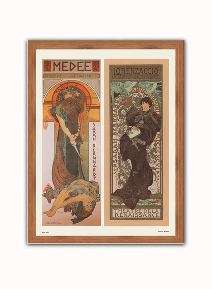 Art nouveau Poster Art Print by Alphonse Mucha Medee Poster Art Print Print – Alphonse Mucha Medee Poster Art Print Vintage Poster Wall Art 30x40cm Dark Wood