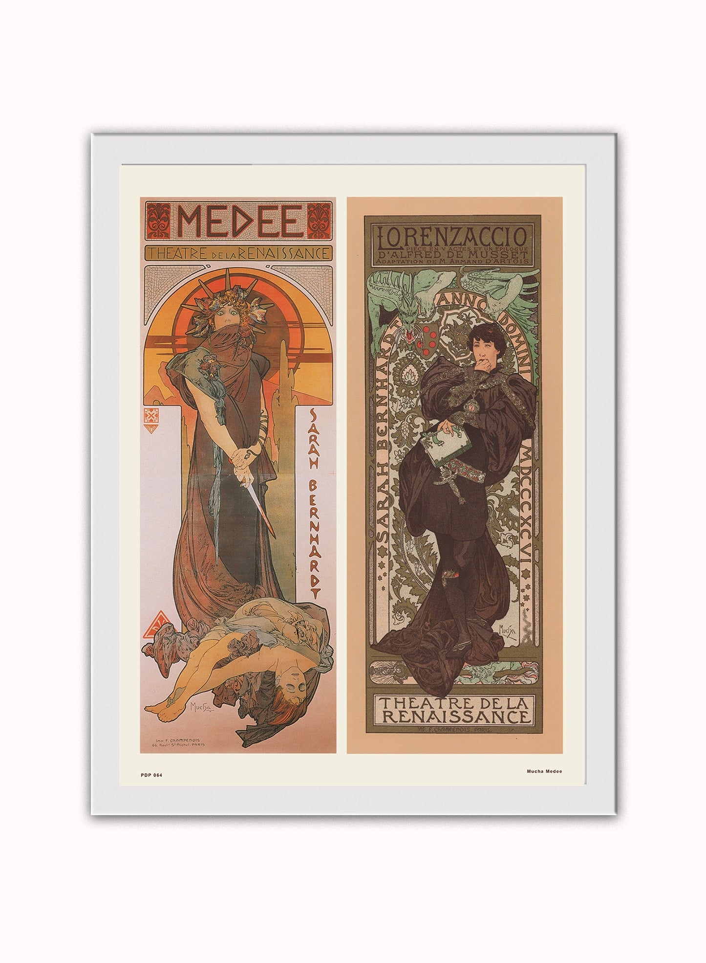 Art nouveau Poster Art Print by Alphonse Mucha Medee Poster Art Print Print – Alphonse Mucha Medee Poster Art Print Vintage Poster Wall Art 30x40cm White Frame