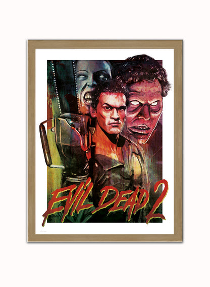 Evil Dead 2 Poster Art Print Vintage Poster Wall Art Print 30x40cm Light Wood